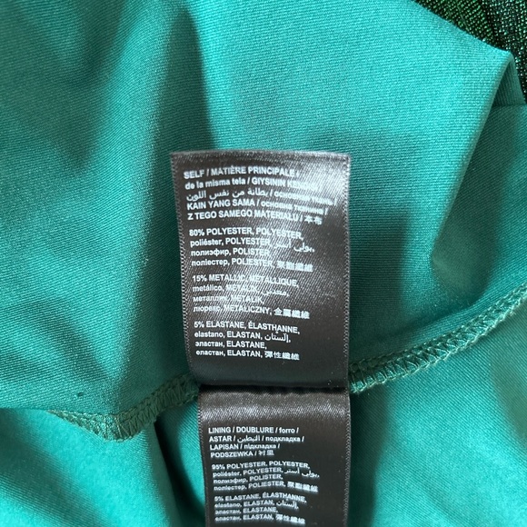 Bebe green long sleeve sparkly ruched mini dress women’s size small - Picture 11 of 12